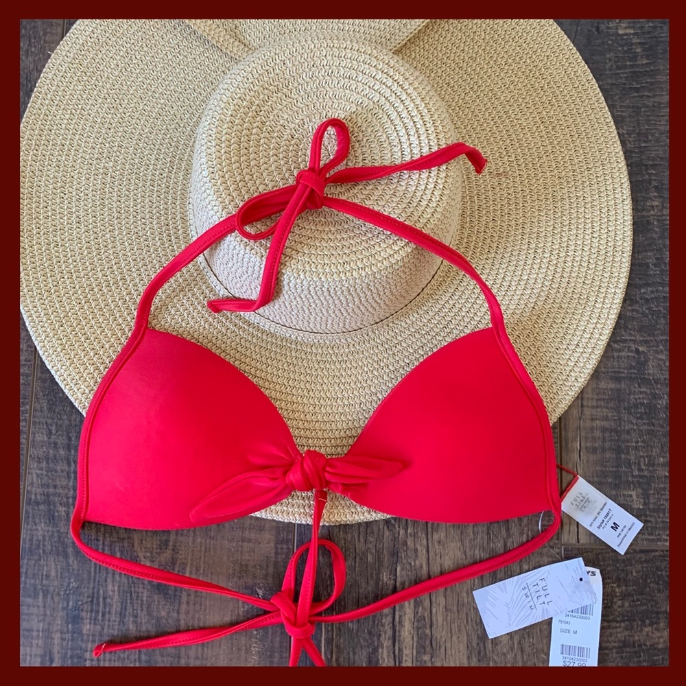 Tilly’s Medium Red Full Tilt light PushUp Swim Top